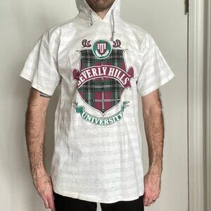Vtg 90s Single Stitch Beverly Hills University Rich Tee's Tag Made USA One Size